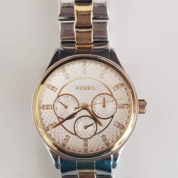 Fossil Women's 36mm Watch Multifunction Two-Tone Stainless Steel Crystal Accents - Picture 6 of 6